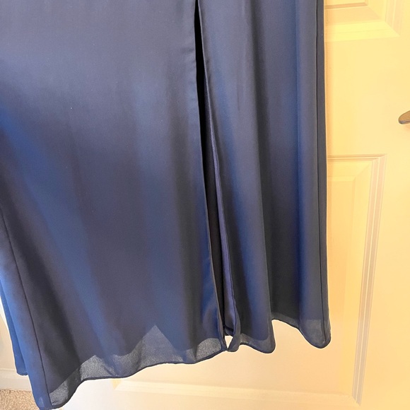 Show Me Your Mumu - Lauren Tie Maxi Dress in Rich Navy Crisp, Size L - Picture 13 of 14